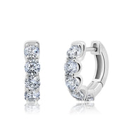 Crislu Round Huggie Earrings Finished in Pure Platinum