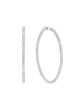 Load image into Gallery viewer, Crislu Pave Hoop Earrings Finished in Pure Platinum 
