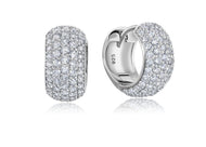 Crislu Pave Huggie Earrings Finished in Pure Platinum