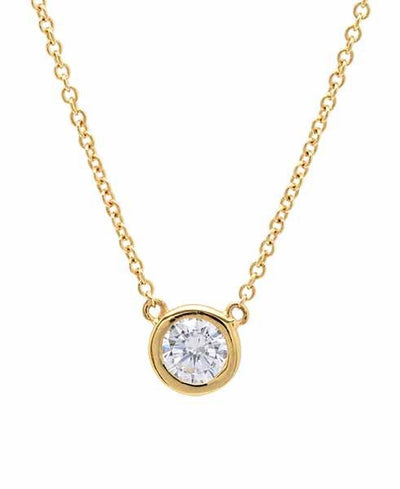 Crislu Solitaire Bezel Pendant Small Finished in 18kt Yellow Gold