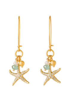 Spartina 449 Starfish Sparkle Drop Earrings Gold