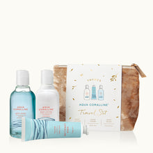 Load image into Gallery viewer, Thymes Aqua Coralline Travel Set with Beauty Bag
