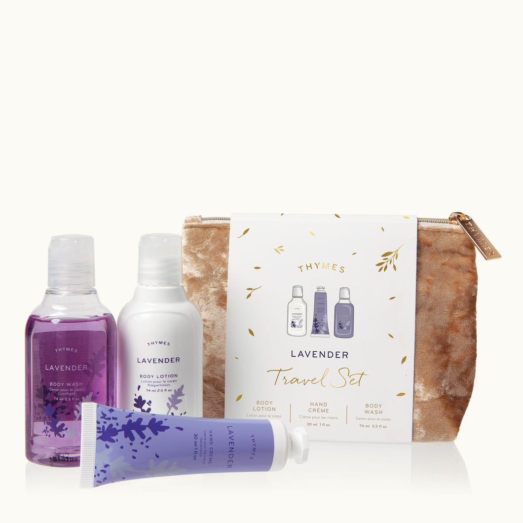 Thymes Lavender Travel Set with Beauty Bag