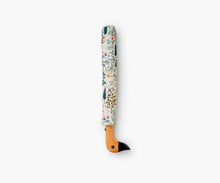 Load image into Gallery viewer, Rifle Paper Camont Umbrella folded and in its protective sleeve
