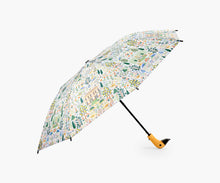 Load image into Gallery viewer, Rifle Paper Camont Umbrella showing the duck-head shaped handle
