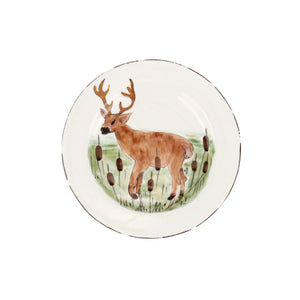 Salad plate painted with a deer