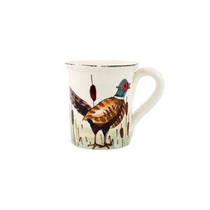 Vietri Wildlife Mug painted with a pheasant