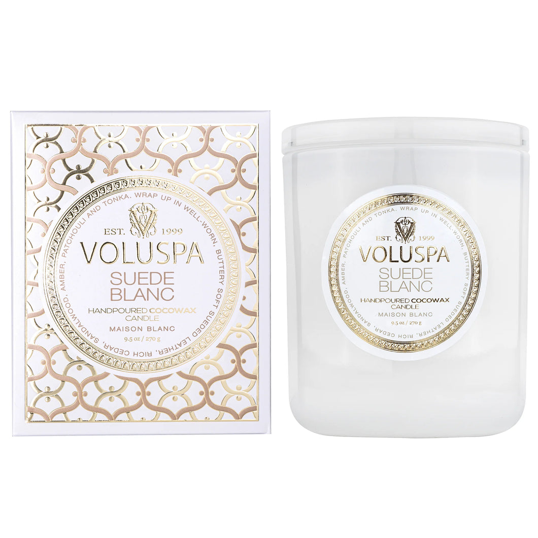 Voluspa Suede Blanc Classic Candle - 9.5 oz
