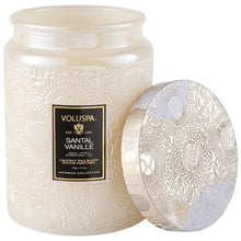 Load image into Gallery viewer, Voluspa Santal Vanille Large Jar Candle - 18oz with lid off
