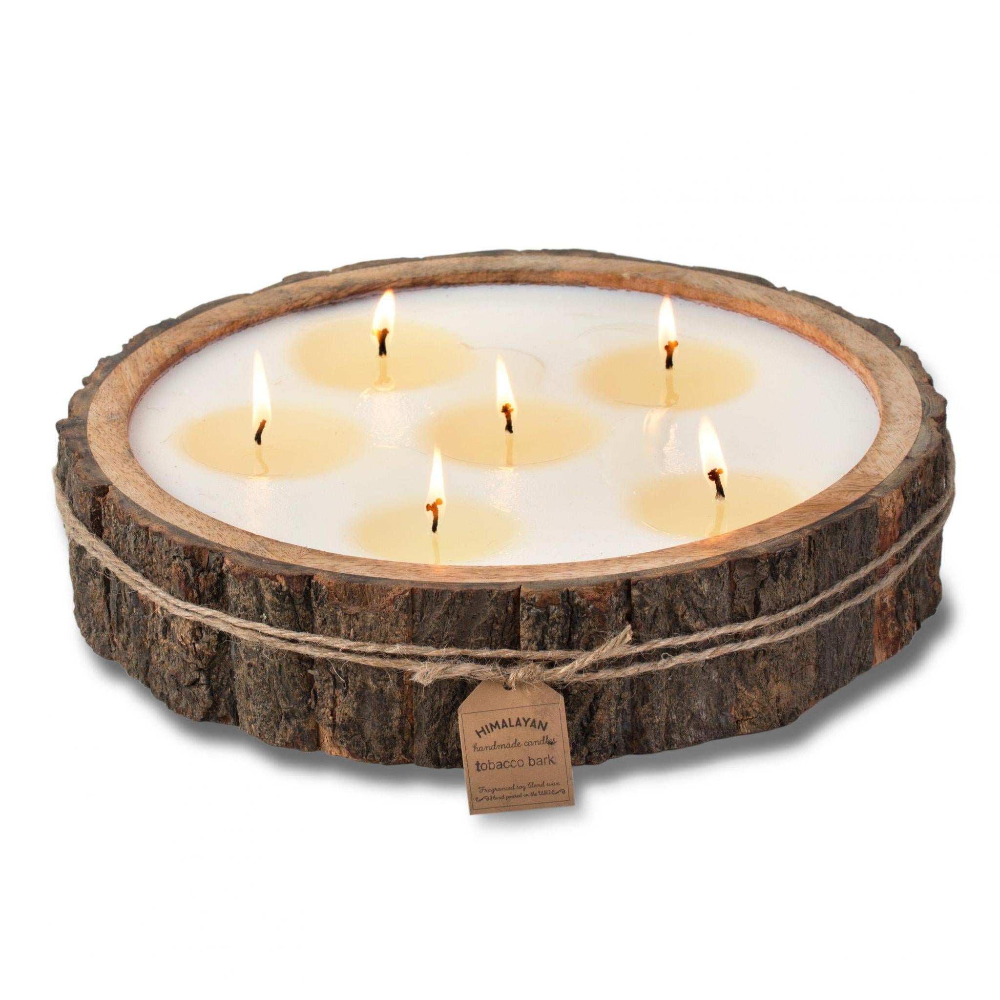 Rustic Medium Tree Bark Pot Candle - Himalayan Trading Post