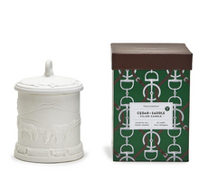 Load image into Gallery viewer, Equus Cedar and Leather Scent Bisque Lidded Candle
