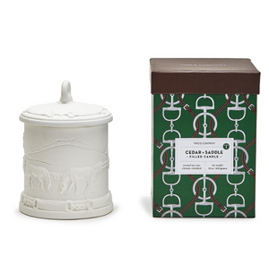 Equus Cedar and Leather Scent Bisque Lidded Candle