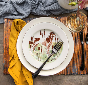 Vietri Wildlife Spaniel Salad Plate