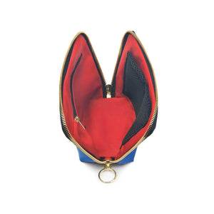 Signature Makeup Bag - Blue/Red Fabric