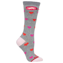 Load image into Gallery viewer, Hearts on Grey Womens Pocket Socks
