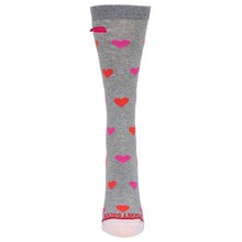 Load image into Gallery viewer, Hearts on Grey Womens Pocket Socks
