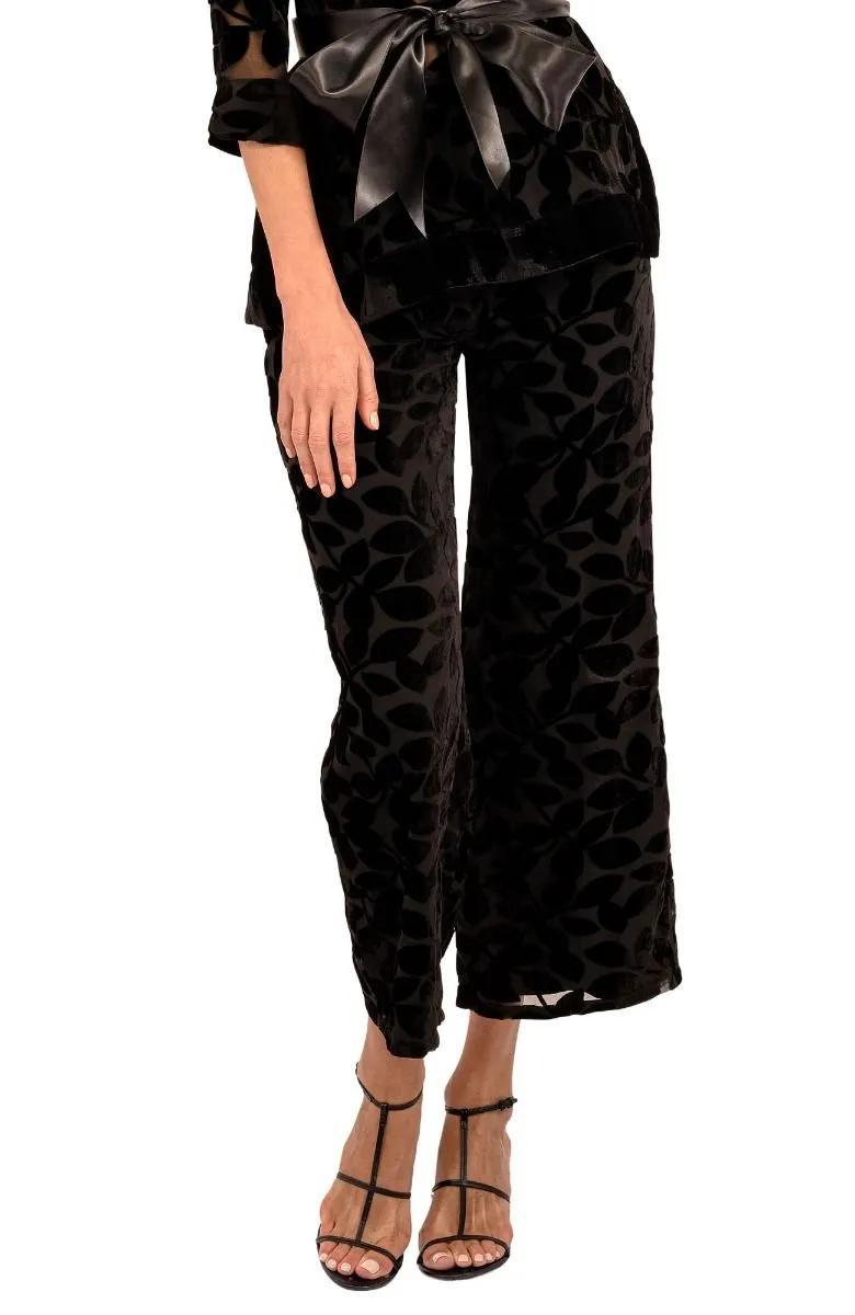 Palazzo Pant - Luxe Leaf - Black