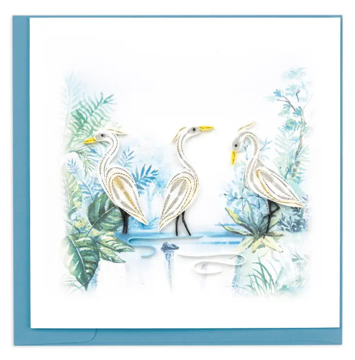 Three Herons Quilling Card