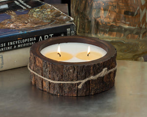 Tree Bark Pot Candle - Medium - Ginger Patchouli