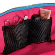 Load image into Gallery viewer, Vacationer Makeup Bag - Electric Blue w/ Pink Interior - FINAL SALE
