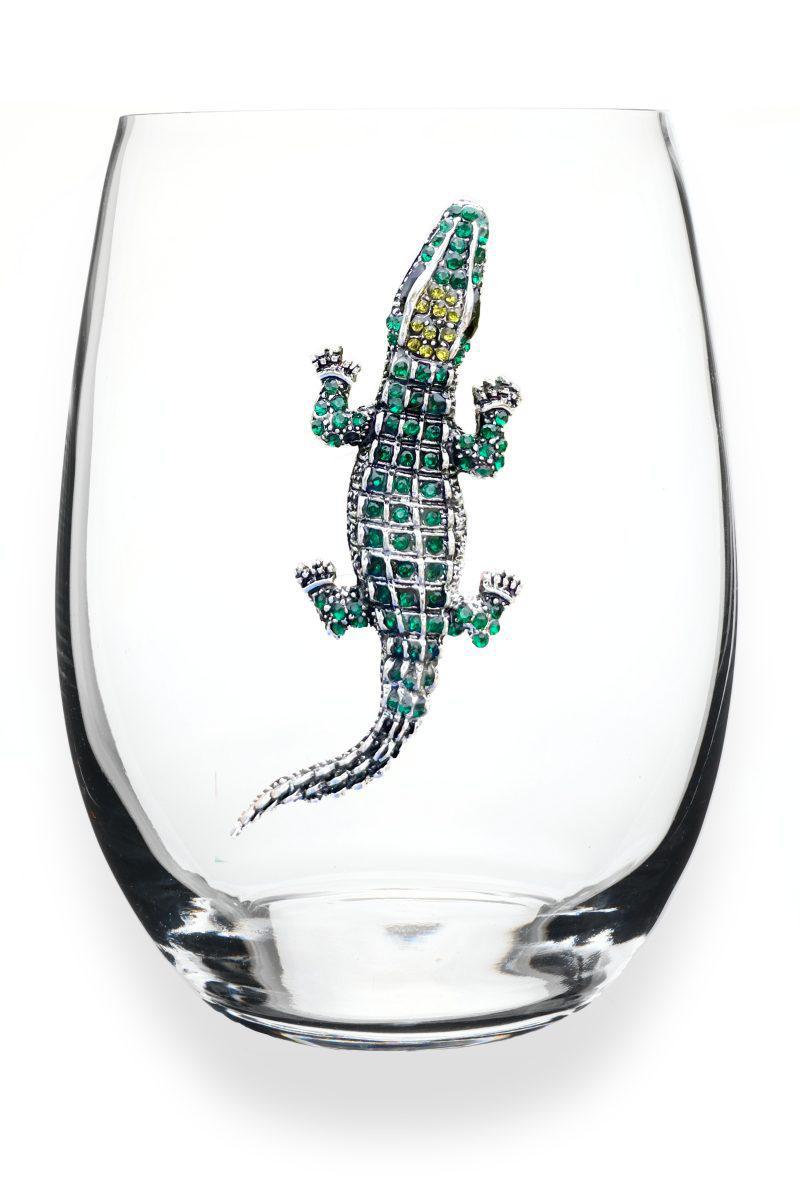 Alligator Jeweled Stemless Glass