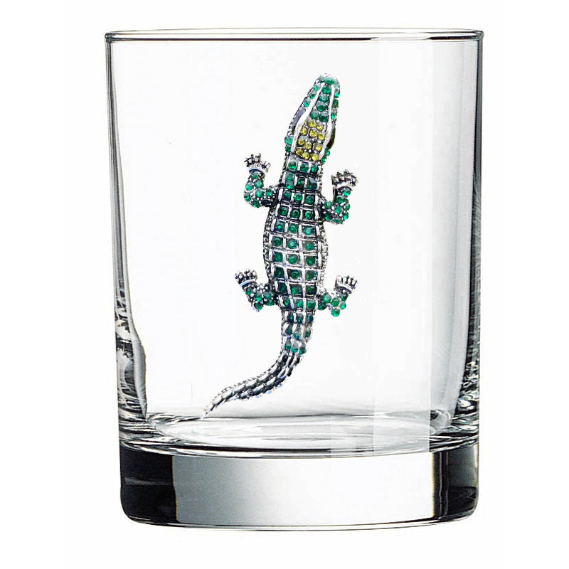 Alligator Jeweled Double Old Fashioned Glass