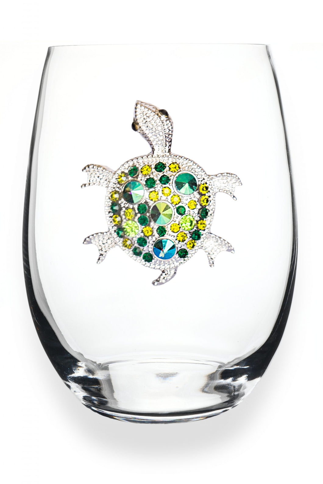 Turtle Jeweled Stemless Glass