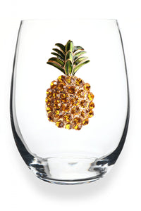 Pineapple Jeweled Stemless Glass