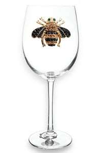 Bee Jeweled Stemmed Glass