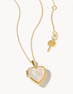 Spartina 449 Heart Locket Necklace 30" Pearlescent
