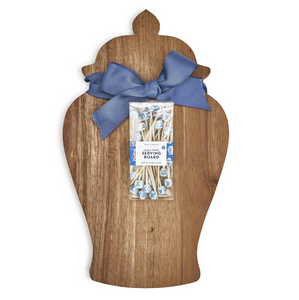 Ginger Jar Shape Charcuterie Board w/ 20 Cocktail Picks