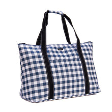 Load image into Gallery viewer, On Holiday Extra-Large Shoulder Bag - Navy and White Check
