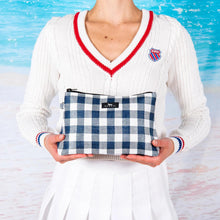 Load image into Gallery viewer, Gwyneth Poucho Pouch - Navy and White Check

