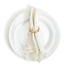 Load image into Gallery viewer, Gold Bamboo Aluminum Napkin Rings - S/4
