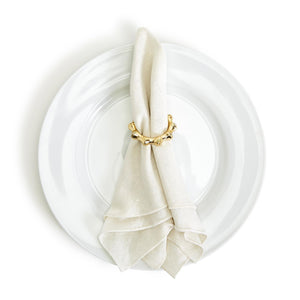 Gold Bamboo Aluminum Napkin Rings - S/4