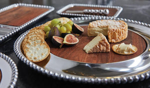 Pearled Round Charcuterie Board with Cracker Surround