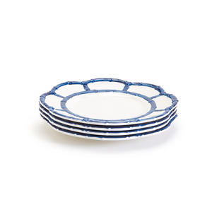 Blue Bamboo Salad/Desert Accent Plates - Set of 4