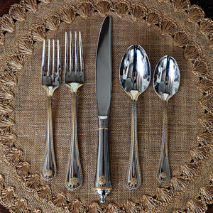 Berry & Thread 5pc Flatware Setting with Gold Accents Polished