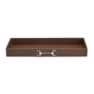 Horse Country Long Bar / Table Tray with Metal Horse Bit Accent