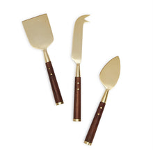 Load image into Gallery viewer, Acacia Wood Set of 3 Cheese Knives

