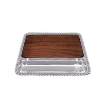 Load image into Gallery viewer, Mariposa Pearled Cheese Board with Dark Wood Insert
