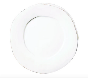 Vietri Lastra European Dinner Plate - White