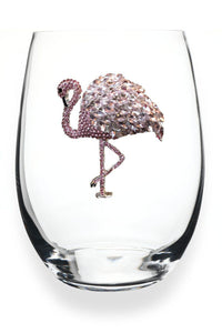 Flamingo Jeweled Stemless Glass