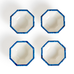 Blue Bamboo Octagonal Multipurpose Bowls - Set of 4