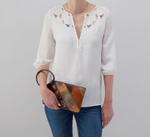 Load image into Gallery viewer, Sable Wristlet - Patchwork Leather - Mocha Multi
