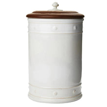Load image into Gallery viewer, Berry and Thread 13&#39;&#39; Canister with Wooden Lid - Whitewash

