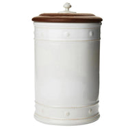 Juliska Berry and Thread 13'' Canister with Wooden Lid - Whitewash