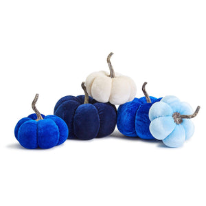 Blue Hues Velvet Plush Pumpkins - Assorted