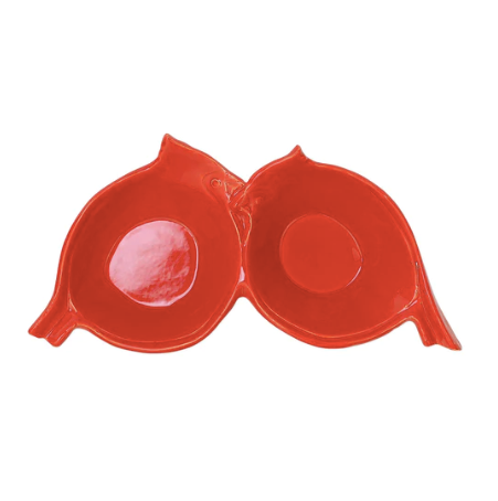 Lastra Holiday Figural Red Bird Two-Part Server