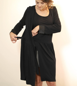 Bamboo Wrap Robe - Black - FINAL SALE